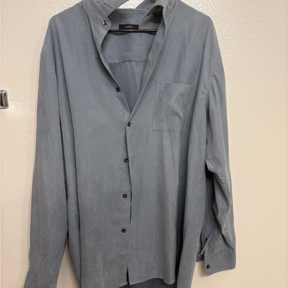 Alfani Men's Gray Button Down Shirt